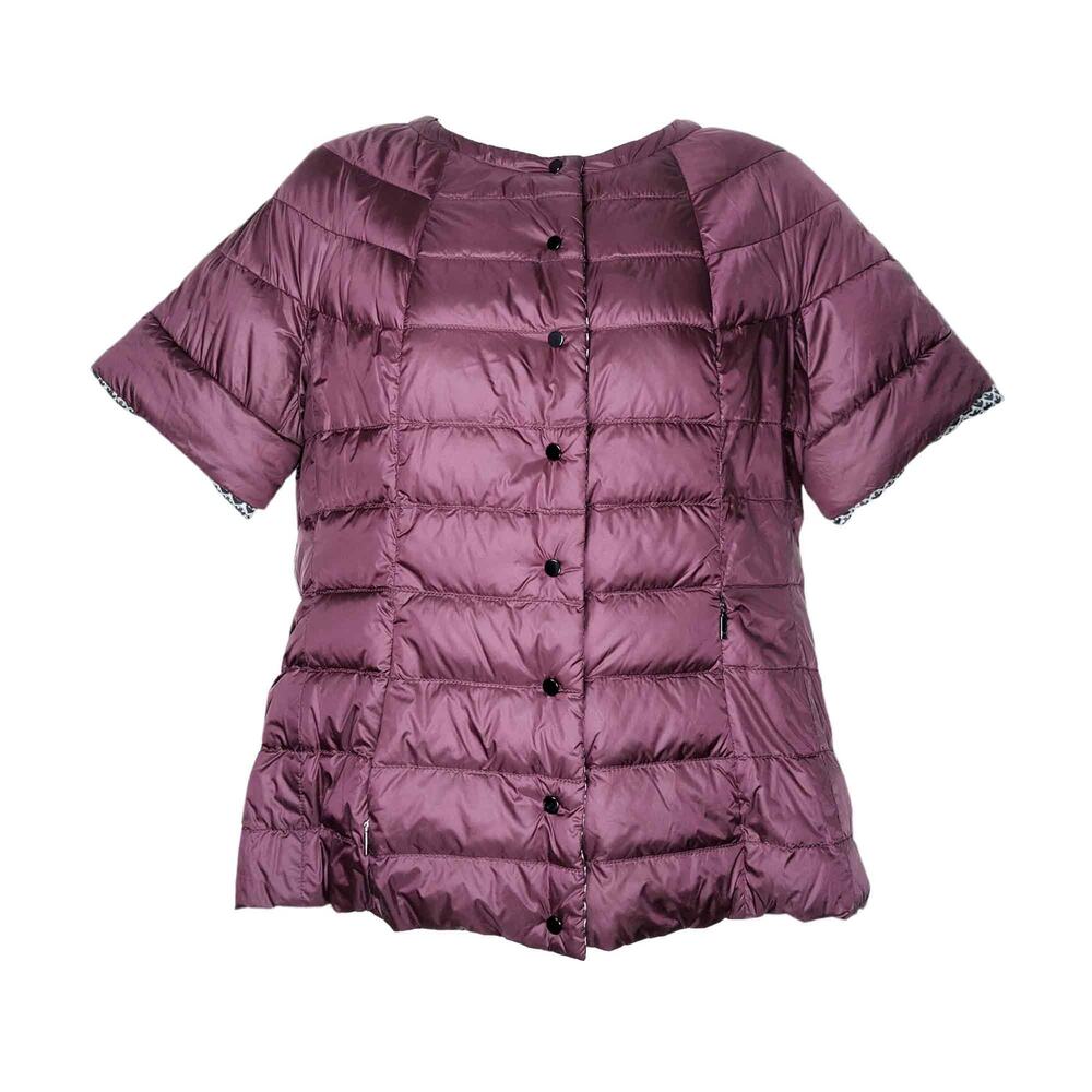 Max Mara Reversible Down Jacket Convertible Sleeves Quilted Puffer 10 Med Lg - Picture 5 of 13
